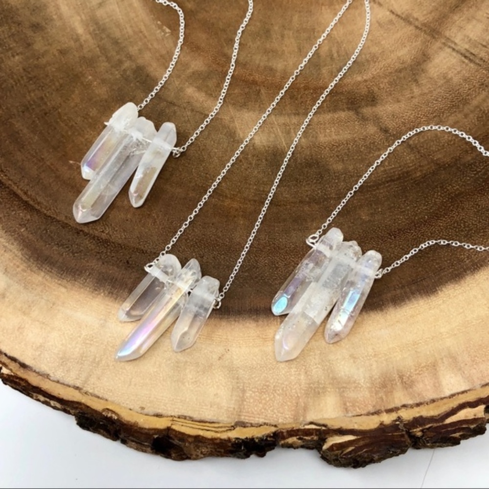 LAST ONE Genuine Aura Angel crystal SS necklace 22